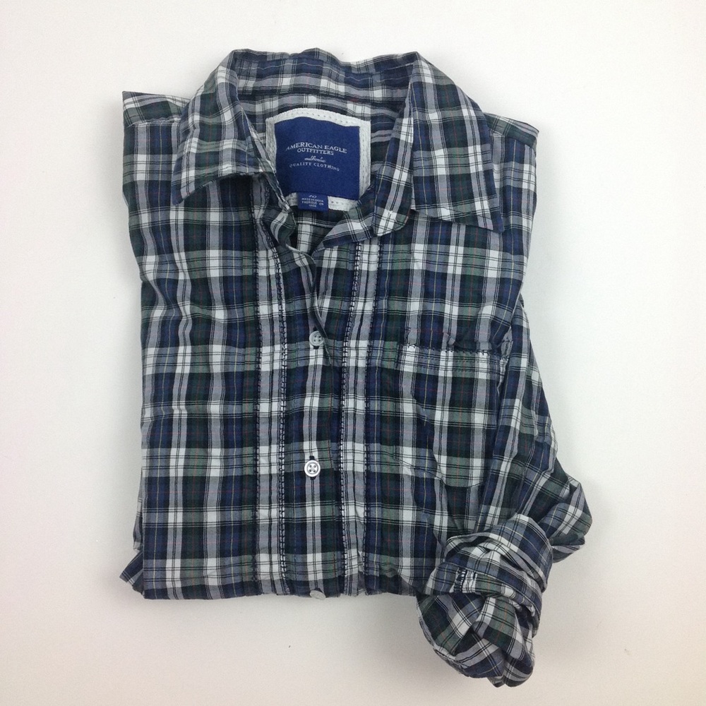 American Eagle Outfitters Plaid Oxford - Picture 1 of 6